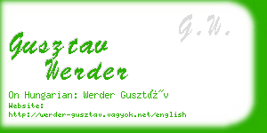 gusztav werder business card